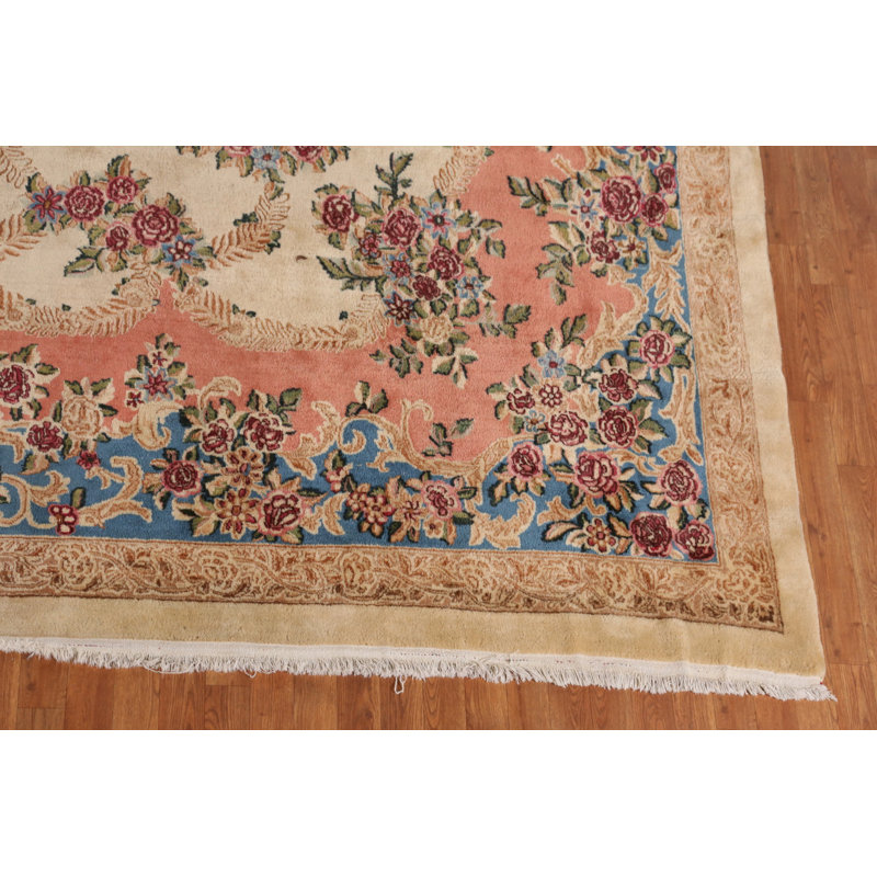 Vegetable Dye Floral Traditional Large Rug 12x22