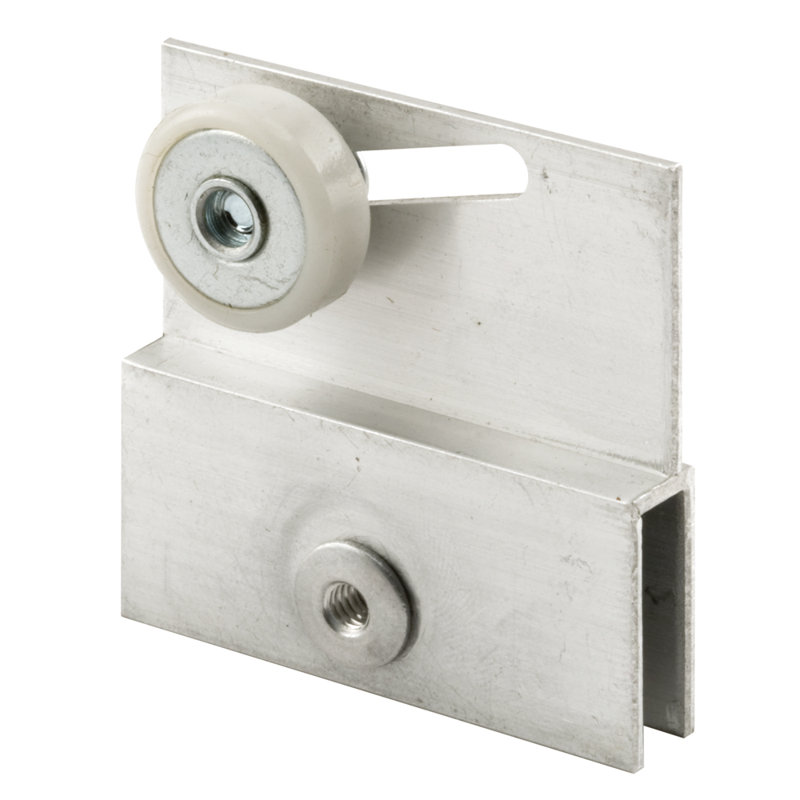 Support supérieur de porte de douche coulissante sans cadre Prime-Line, 3/4 po, roue plate en plastique, roulements à billes en acier