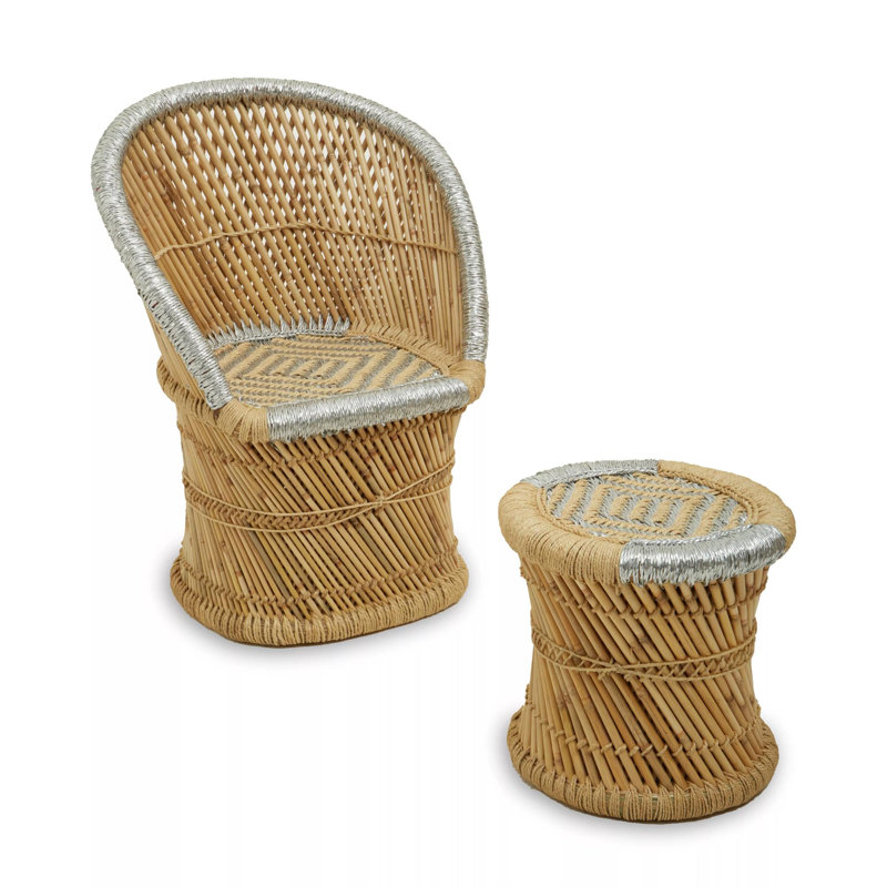 Naim Wicker Outdoor Armless Lounge Chair