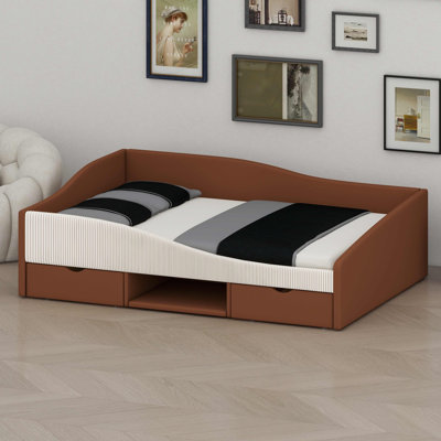 Daybed Frame with Built-in Storage Drawers