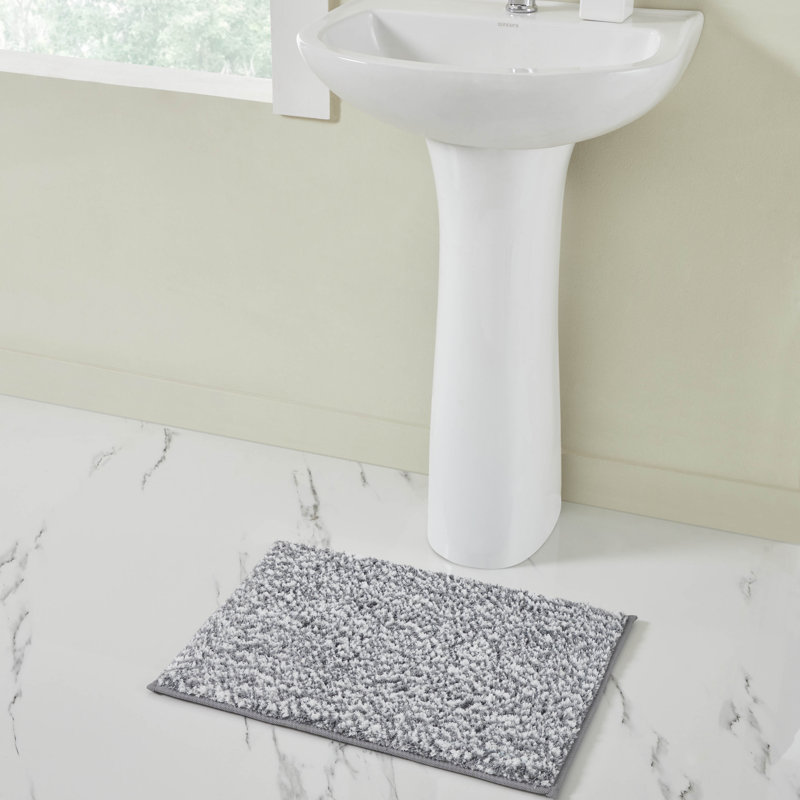Tapis pour salle de bain Home , Gris, Simple - L 17 po x l 24 po
