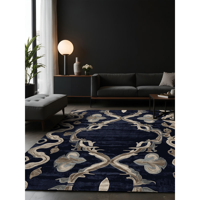 Tapis gris soyeux et moelleux, Carré 4 pi