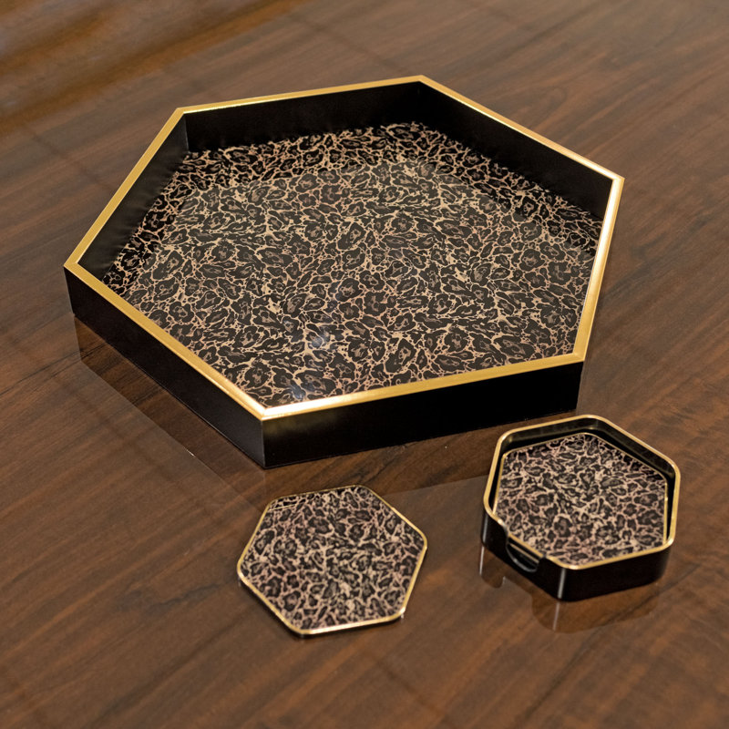 LLB- Hexagon tray - Roxy Leopard