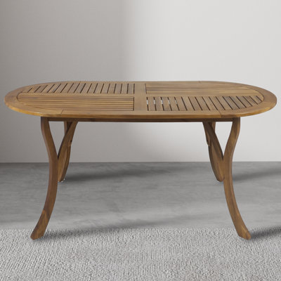 Lynndyl Teak Oval Solid Wood Dining Table