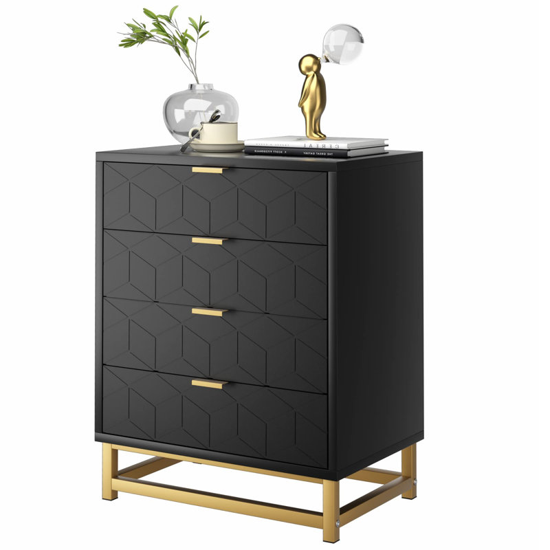Commode d'appoint Naelyn, Noir