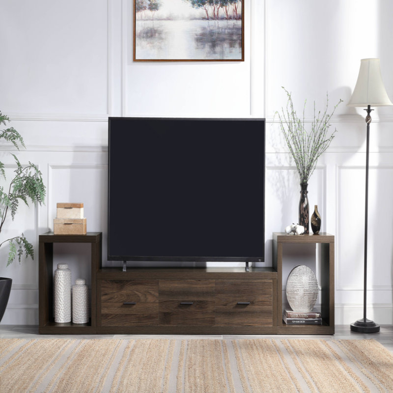 Harel 62'' Walnut Finish Media Console with Storage Cabinet