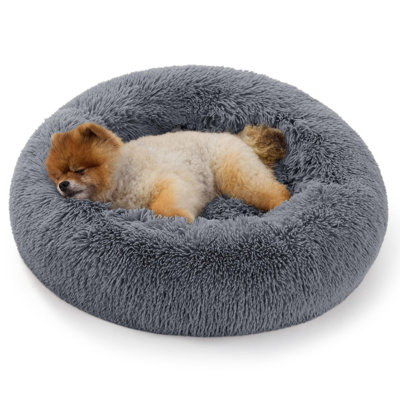 Literie: lit pour chat apaisant Donut, lit rond moelleux et lavable pour chats d'intérieur et chiens, mobilier confortable et anti-inquiétude pour les chatons, chien douillet et confortable