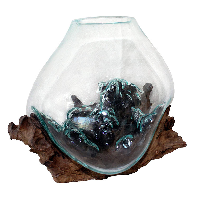 Sculpture en verre et bois fondu