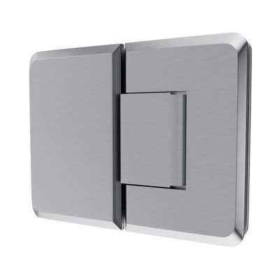 Adjustable Glass To Glass Mount Hinge 180 Degrees Brushed Stainless Steel