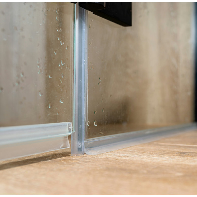 Joint de porte de douche sans cadre Prime-Line pour 3/8 po Portes de verre épaisses - Arrêtez les fuites de douche et créez une barrière d'eau, 36 po, vinyle transparent (paquet simple)