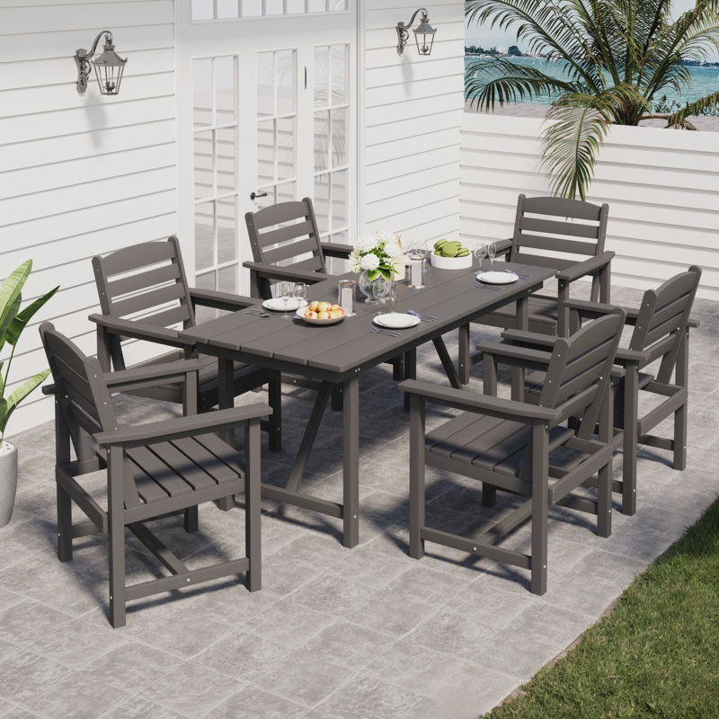 Hdpe Plastic Patio Outdoor Dining Arm Chairs