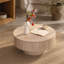 Table basse ronde avec rangement Travertine