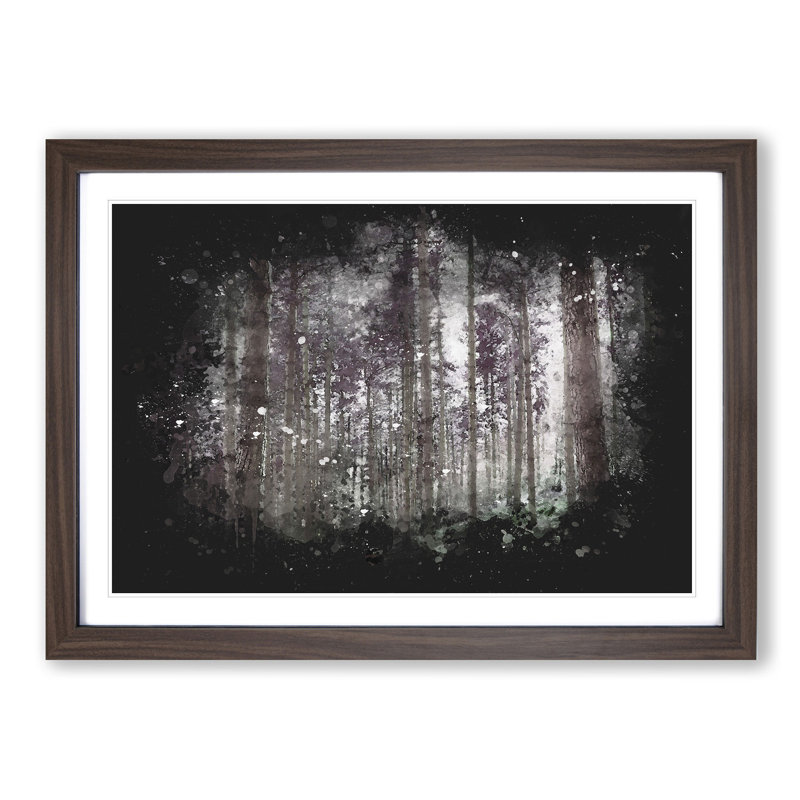 Pretty Forest - Picture Frame Graphic Art Print, 62cm H x 87cm W x 2cm D, Walnut Framed