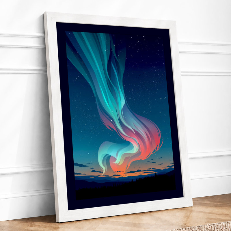 Aurora Rising Modern - Print, A4 - 29.7 x 21.0 cm, White