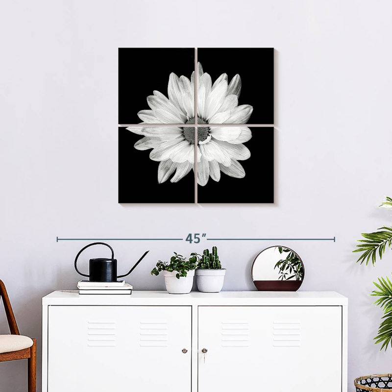 Harnek BW - marguerite blanche, H 26 po x l 26 po