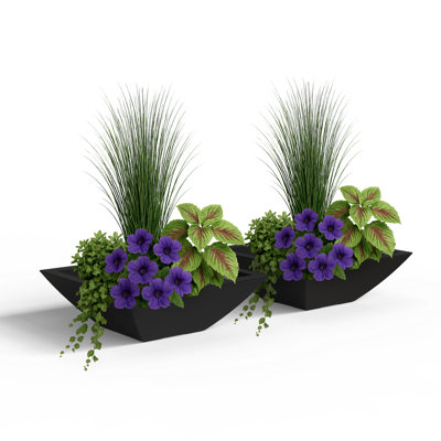 Mayne Evolve 20in Bowl Planter With Optional Drainage Hole (2-pack)