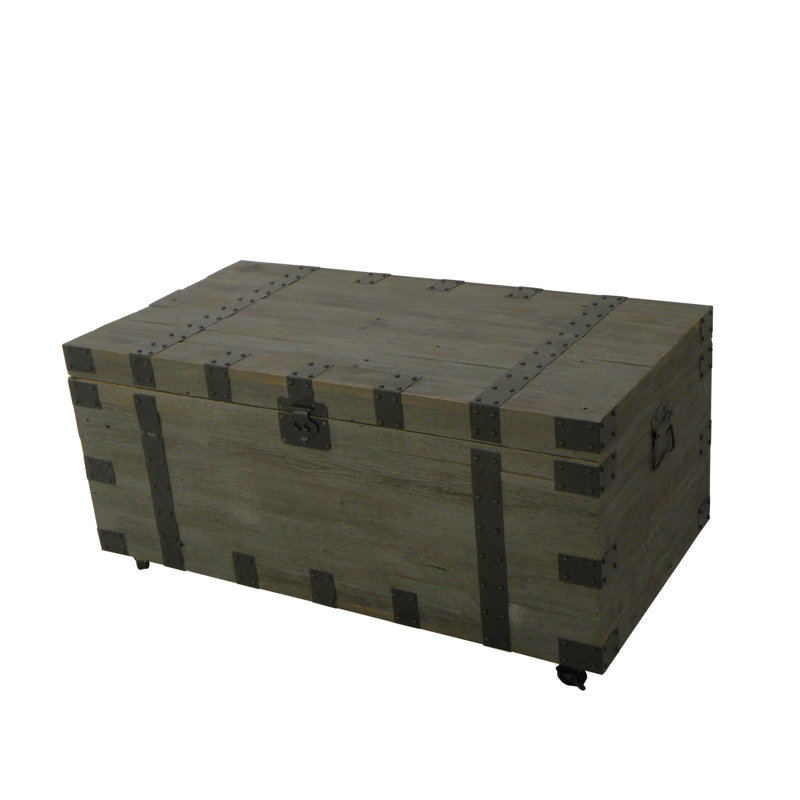 Table basse 22 po en bois récupéré brun patiné