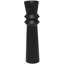 Grand vase décoratif noir en métal noir cannelé Art Déco, 8 po x 8 po x 32 po-1640978046-1640978044