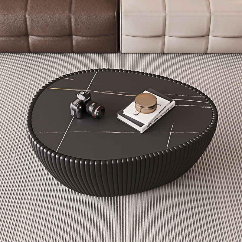 Sintered Stone Top Coffee Sofa Table, Black