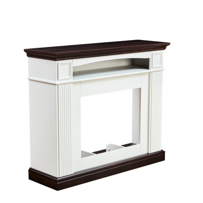 Electric Fireplace Tv Console - Cherry/White, , 44.21In D X 13.77In W 37.17In H, Stores Media & Gaming Consoles, Creates Warm Atmosphere Elegant Stand Depth, Width, Height, Devices Decor, Enhances