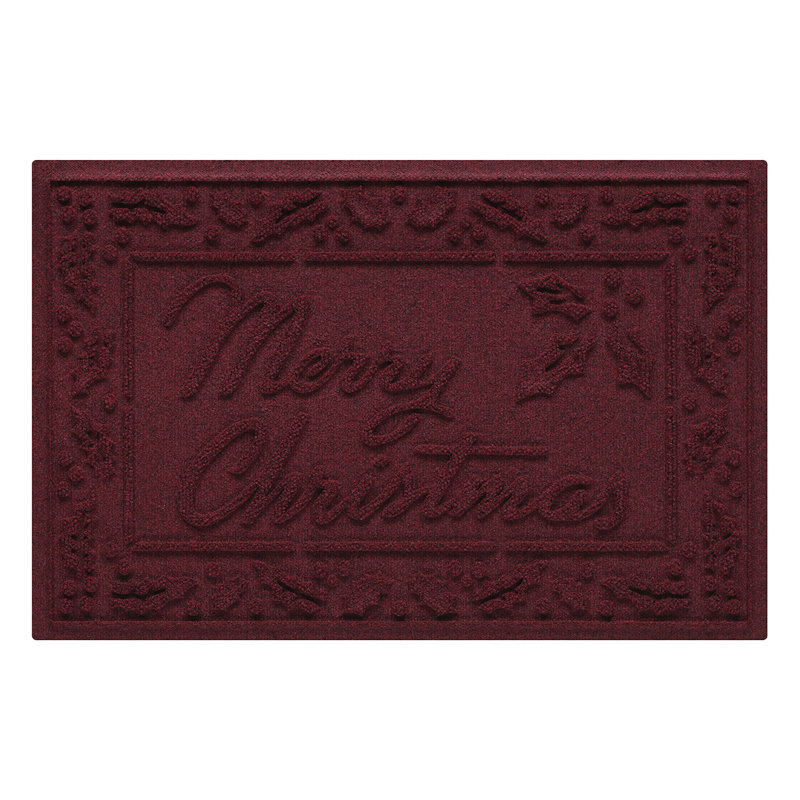 Paillasson intérieur 2 pi x 3 pi WaterHog Merry Christmas, Rouge bronze