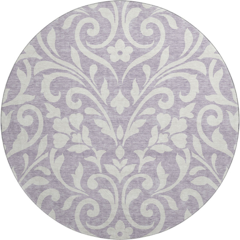 Premium Machine Washable Prisco Lavender Rug, Rectangle 1'8" x 2'6"