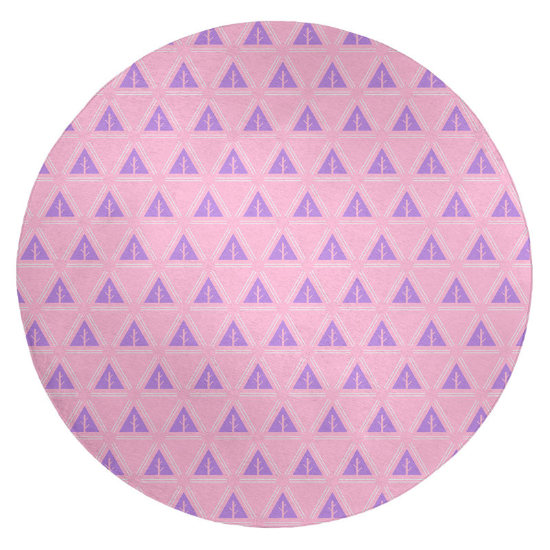 Chenille Geometric Indoor Rug, Round 5'