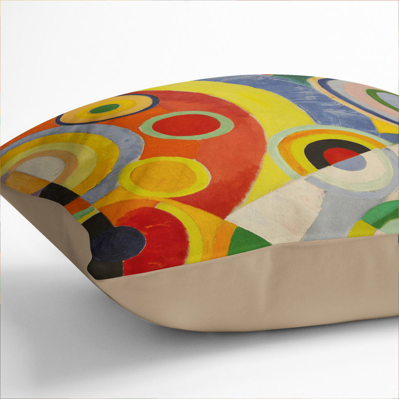Geometric Square Cushion, Stone, 40cm H x 40cm W x 15cm D