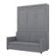 Lit escamotable mural double avec coussin moelleux