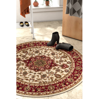 Belliere Medallion Kashan Ivory Traditional Rug