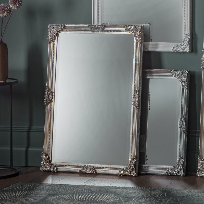 Aamna Wood Flat Mirror, Black, 70 cm H x 103 cm W