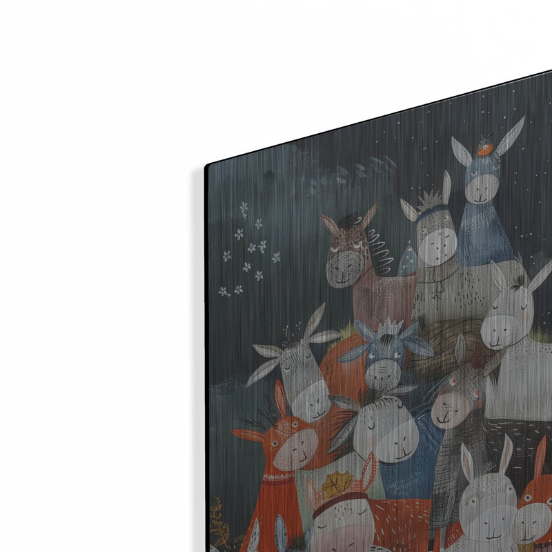  «Pile Of - Donkeys» par Doron David, art mural en métal, 12 po x 16 po, H 16 po x l 12 po