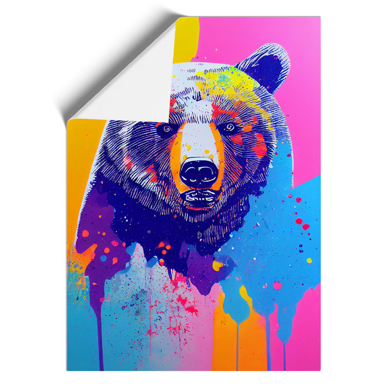 Colourful Bear No.1 - Print, 42cm H x 29.7cm W, Paper, No Matte
