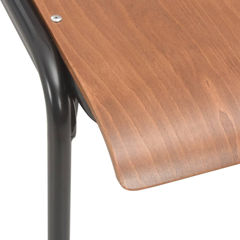 Wolfgang 46cm H Metal Stacking Side Chair in Brown