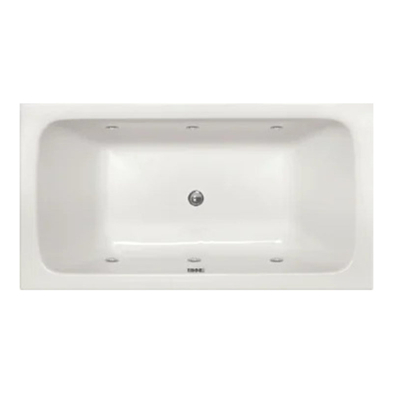 Danube 66'' L Whirlpool Bathtub, Polished White, Satin Nickel