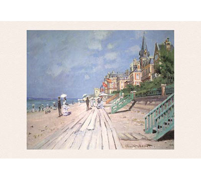 «The Boardwalk at Trouville» par Claude Monet, reproduction d'art