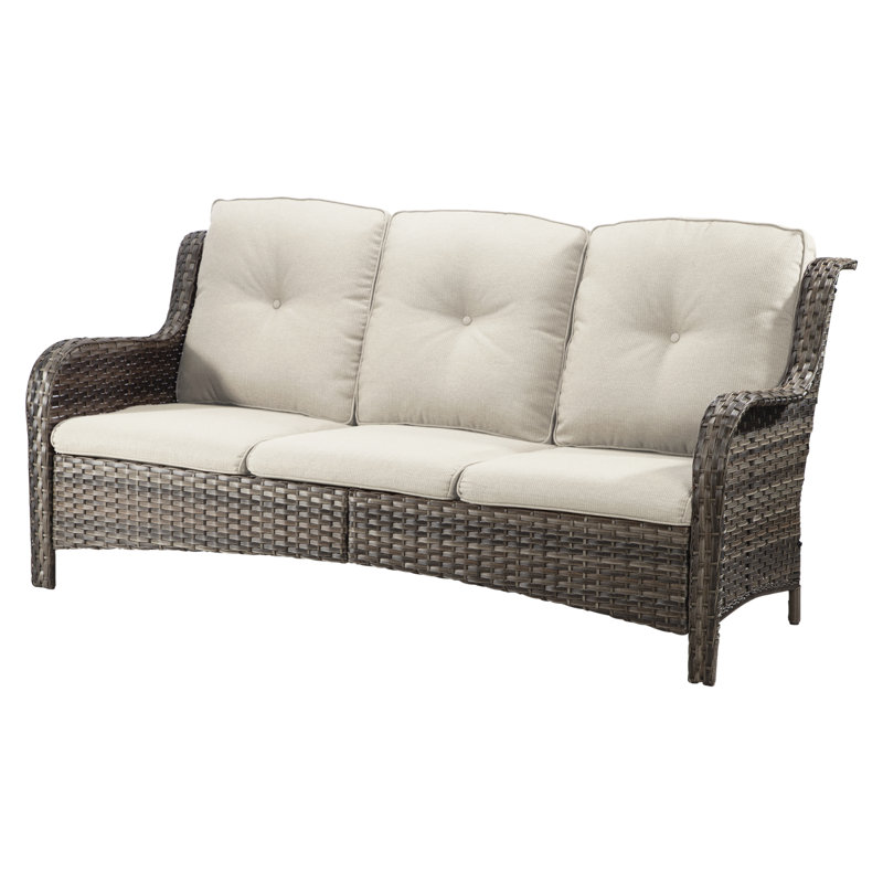 Pe Rattan 3 - Seater Outdoor Sofa All - Weather Hand - Woven  With Thick, High - Density Cushions - Ideal For Patio, Garden & Backyard