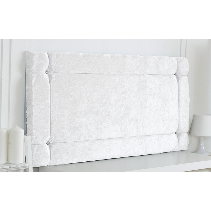 Upholstered Velvet Headboard, Single (3'), White