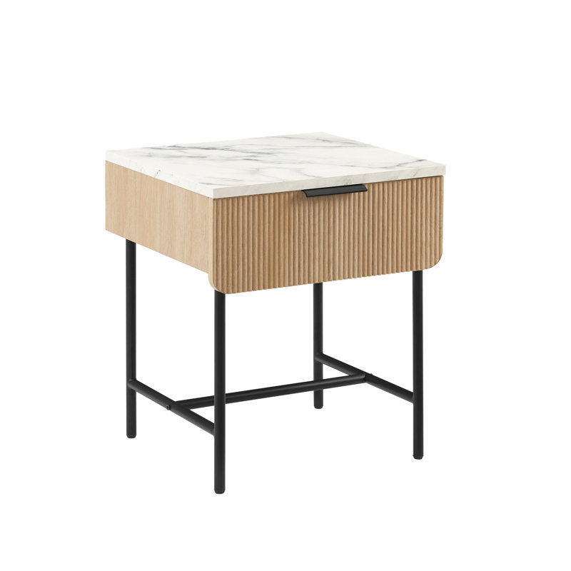 Boulemane End Table, Coastal Oak/Black