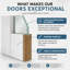 3 portes en bois manufacturé en bois massif à noyau solide en bois manufacturé pivotant ou pliable avec ensemble de quincaillerie, blanc (idéal pour garde-robe, garde-manger, cuisine, salle de bain)-133711541-133711542
