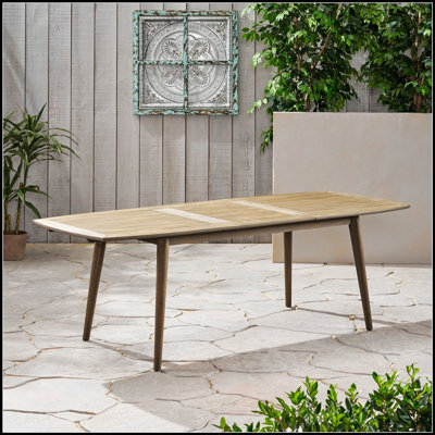 Table de salle à manger d'extérieur extensible en bois d'acacia pour des sièges polyvalents et des rassemblements extérieurs élégants