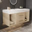 Meuble-lavabo de 100 cm avec lavabo en céramique, meuble-lavabo suspendu, armoire de rangement murale avec 2 tiroirs et 2 espaces de rangement, de style moderne.-1077482291
