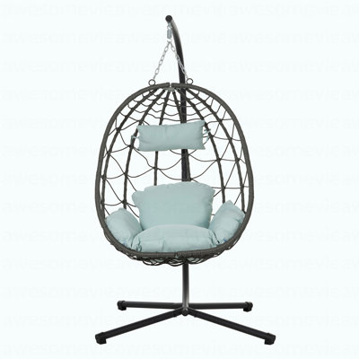 Fauteuil à œufs avec support Balancelle d'extérieur d'extérieur à suspendre Fauteuil à œufs suspendu avec support pour chambre à coucher Balcon