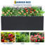 Lit de jardin surélevé en métal avec treillis, boîte à fleurs 71 po x 47 po x 16 po pour plantes grimpantes, trous de drainage, écran d'intimité