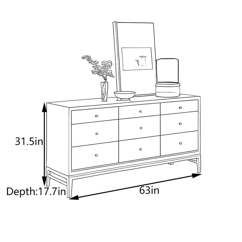 Console en bois d'orme massif