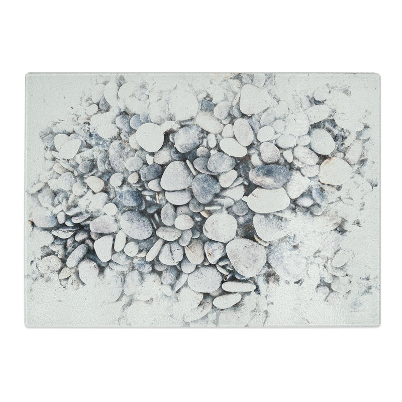 Tempered Glass Pebbles Chopping Board, 20 cm x 28.5 cm