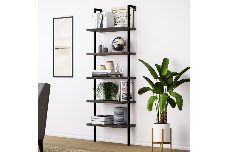 Mederos 72.5" H x 24" W Steel Ladder Bookcase