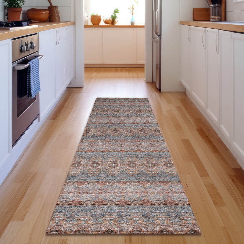 Tapis paprika Cerrito lavable à la machine de qualité supérieure, Tapis de couloir 2 pi 3 po x 7 pi 6 po