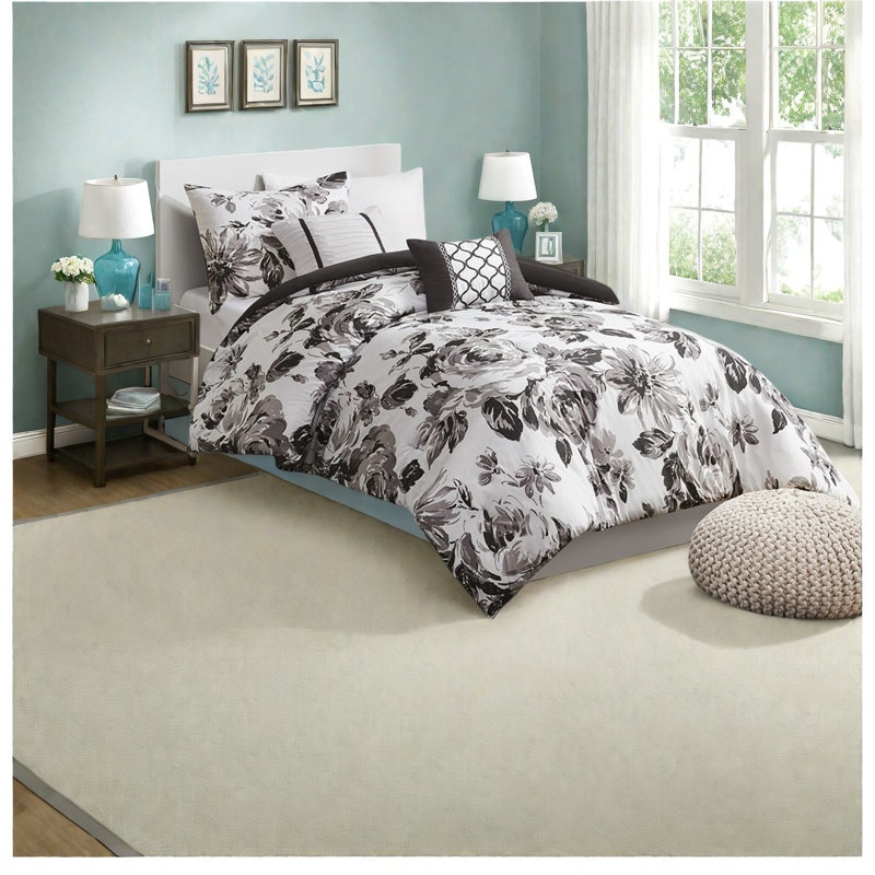 Ensembles de literie en polyester ultra doux, confort floral moderne pour la maison