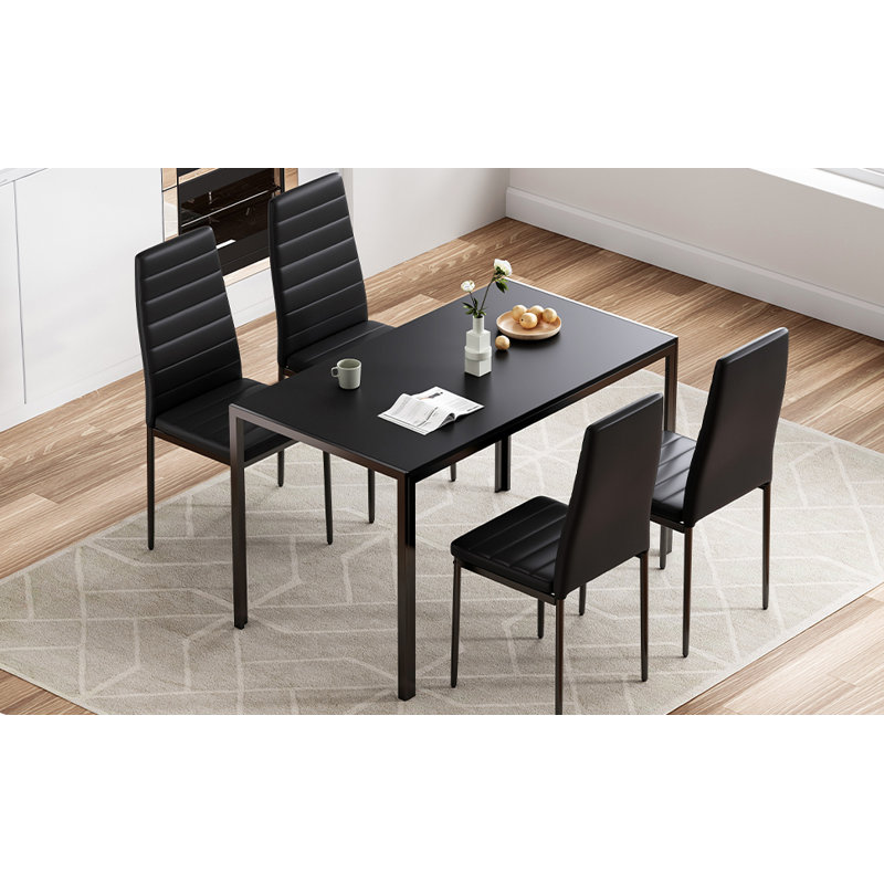 Dining Table for 4-6 Person,47" Rectangular Wooden Dining Table Top and Metal Frame for Home Kitchen Dining Desk